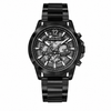 Police Vertigo PEWJK2194901 black chronograph watch with skeletal grey dial and 47mm stainless steel case on black bracelet