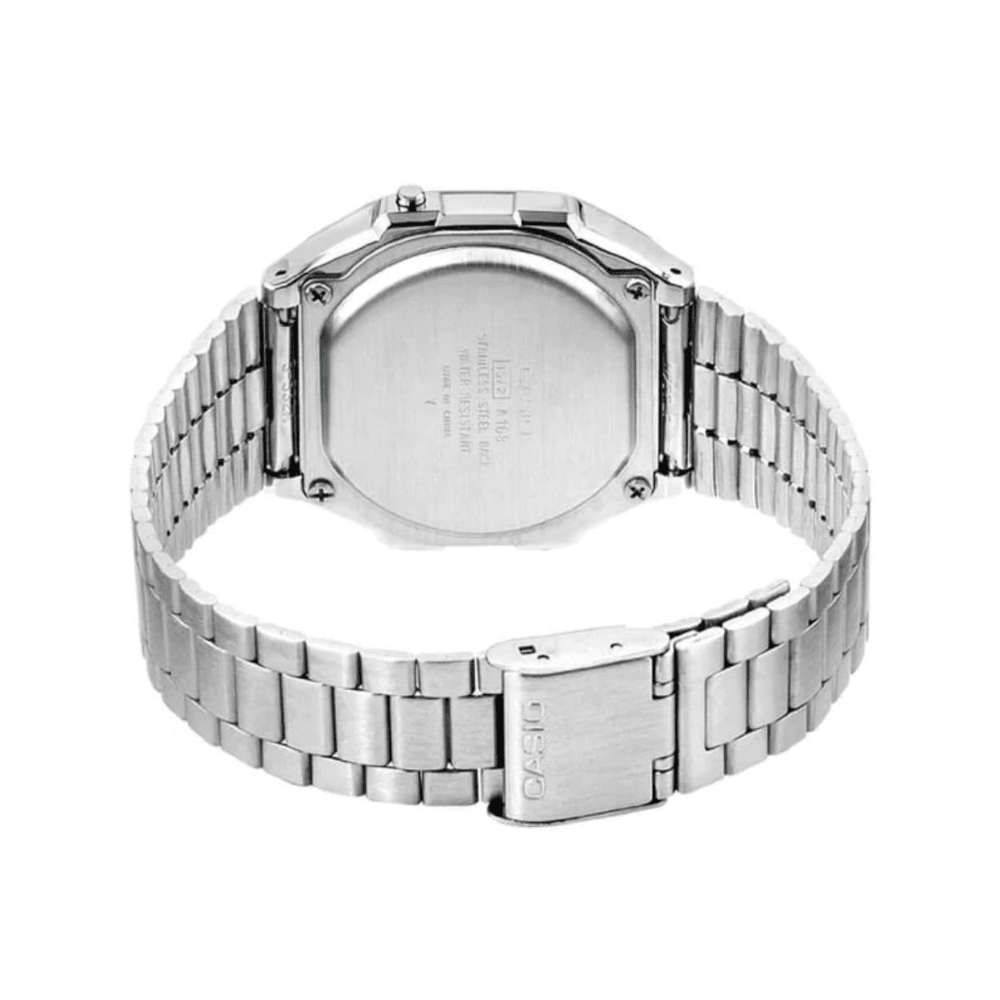 Casio A168WA-5AYDF Vintage Digital Quartz Brown Dial Stainless Steel Watch (Unisex)