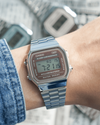 Casio A168WA-5AYDF Vintage Digital Quartz Brown Dial Stainless Steel Watch (Unisex)