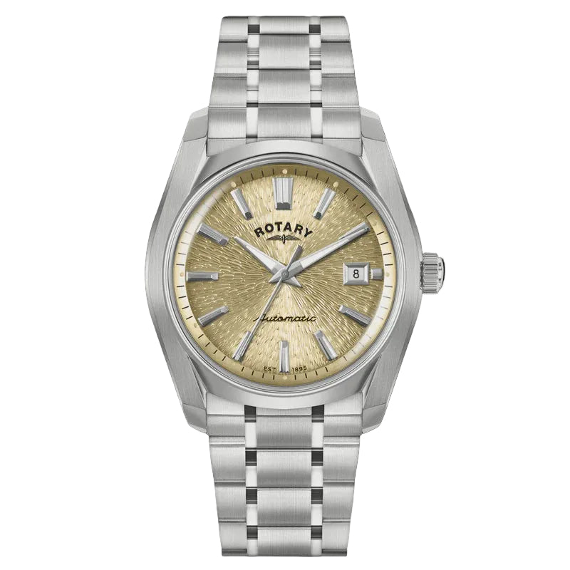 Rotary Lumen RGB10011/03 automatic watch with gold shimmer sunburst dial and stainless steel bracelet