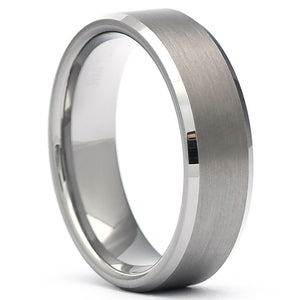 Tungsten Grey Beveled Band