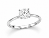 9ct White Gold 1.00ct Round Lab Grown Diamond Solitaire Engagement Ring (LR3)