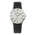 Michel Herbelin Classique watch with silver textured dial, Roman numerals and brown leather strap