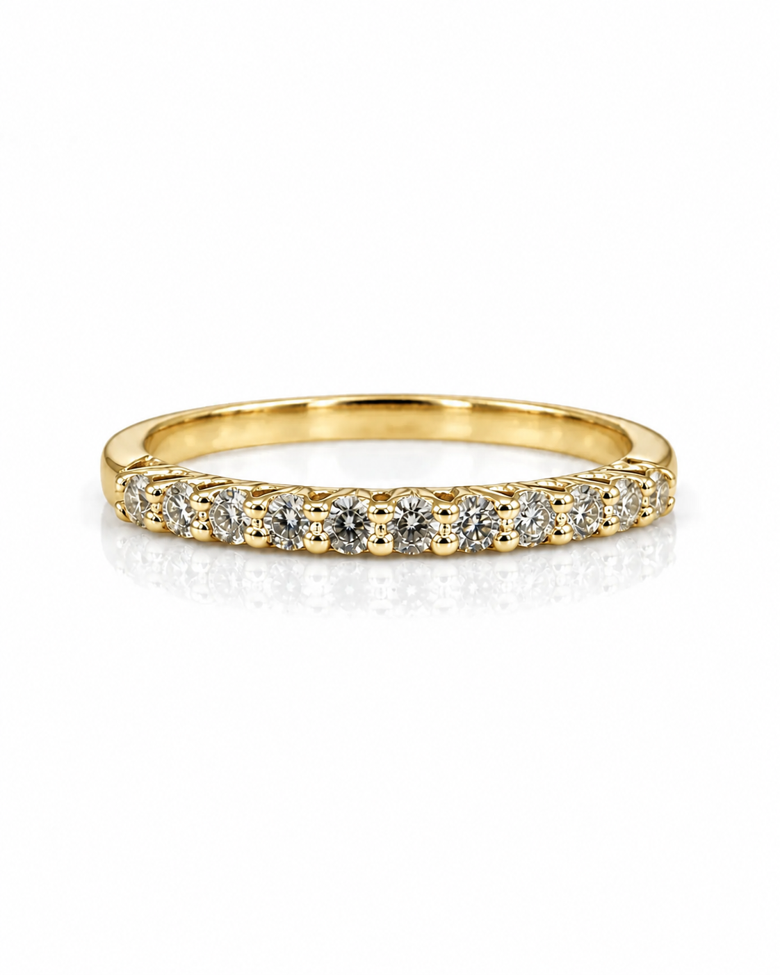 9ct yellow gold eternity ring with 0.25ct lab grown diamonds in prong setting, stocked at Cassims & Co. Johannesburg