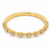 9ct yellow gold diamond band ring with round brilliant-cut diamonds in curved claw setting, Cassim & Co. Johannesburg