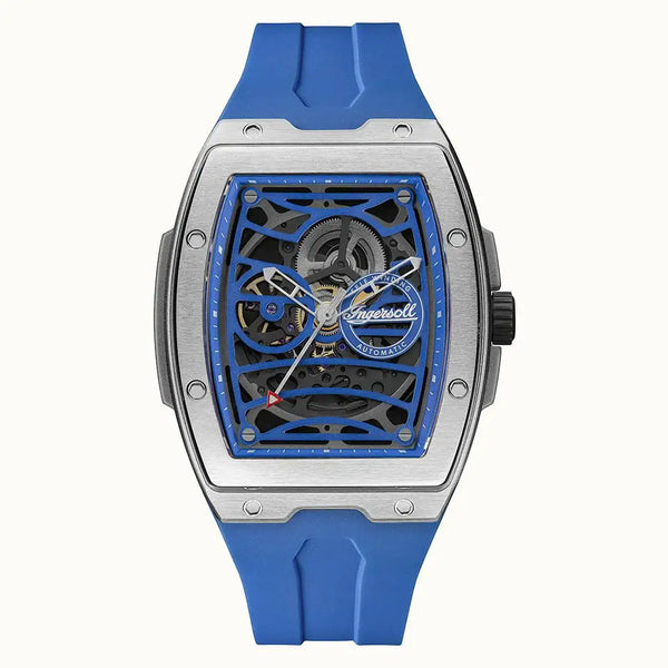 Ingersoll Skeleton Tonneau-Case Automatic – Blue Strap Edition