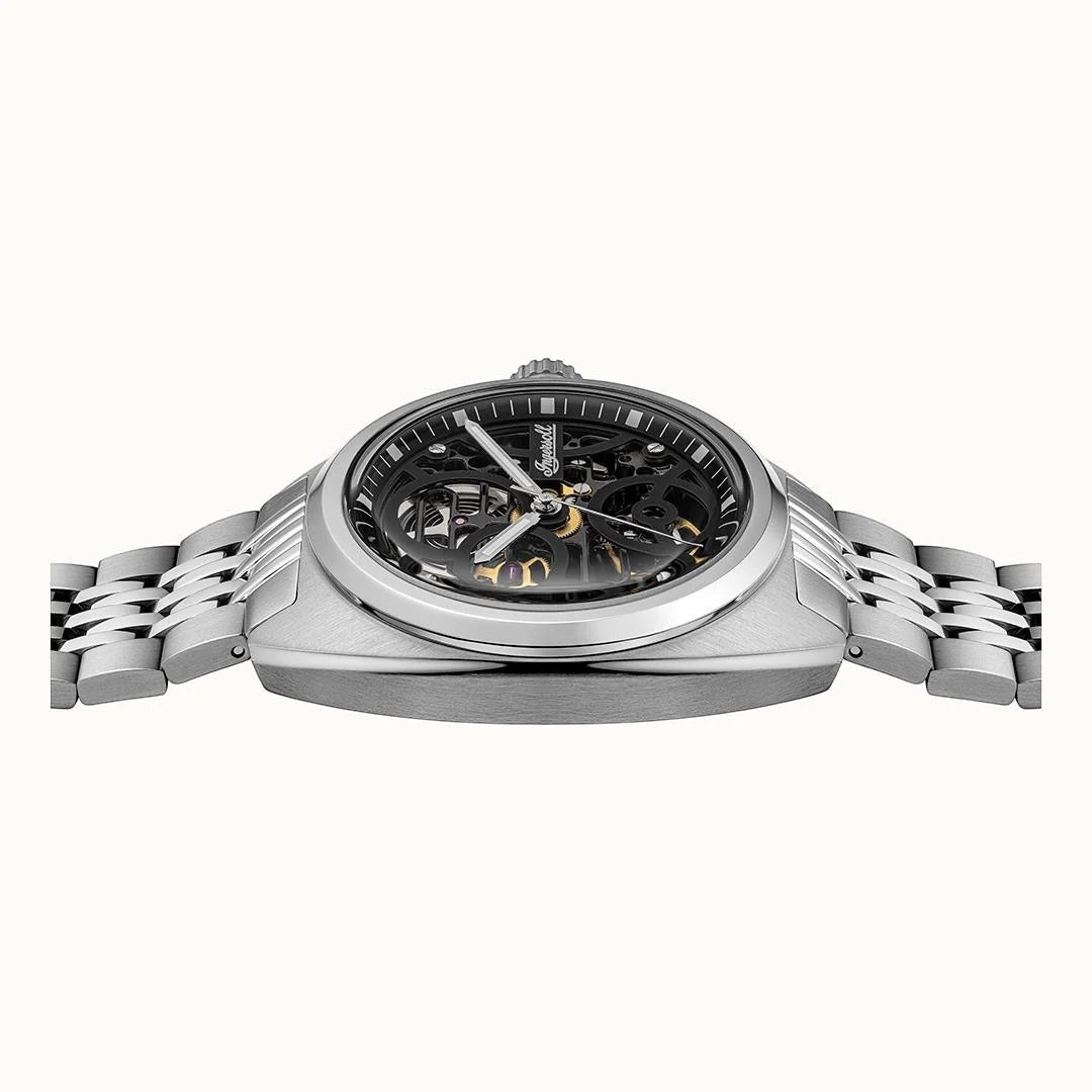 Ingersoll The Wrangler Automatic Skeleton Black Dial Stainless Steel Watch (I16901) - Cassim & Co South Africa