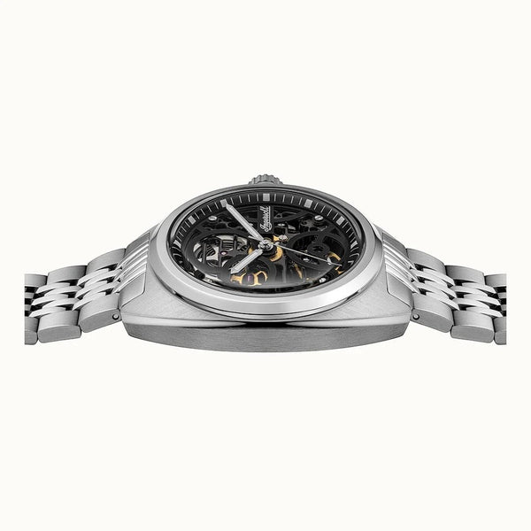 Ingersoll The Wrangler Automatic Skeleton Black Dial Stainless Steel Watch (I16901) - Cassim & Co South Africa