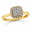 9ct Rose Gold Cushion Diamond Engagement Ring 1101946