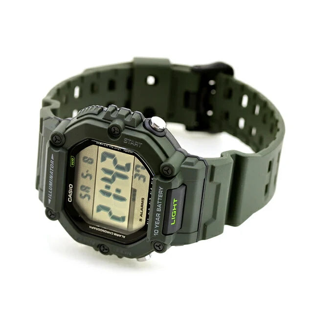 Casio AE-1600HX-3AVDF Illuminator Digital Quartz Green Resin Watch (Extra Long Strap)