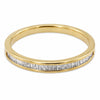 9ct yellow gold channel set baguette diamond band ring