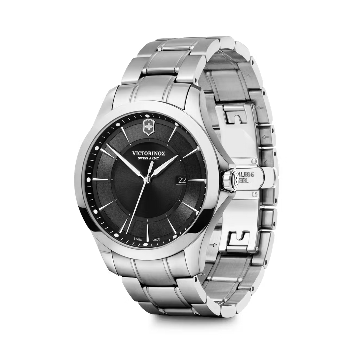 Victorinox Alliance 40mm Black Dial Stainless Steel Bracelet Watch 241909 - Cassim & Co South Africa