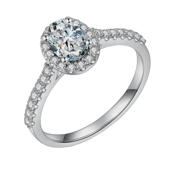 Oval Cut Moissanite Halo M96B