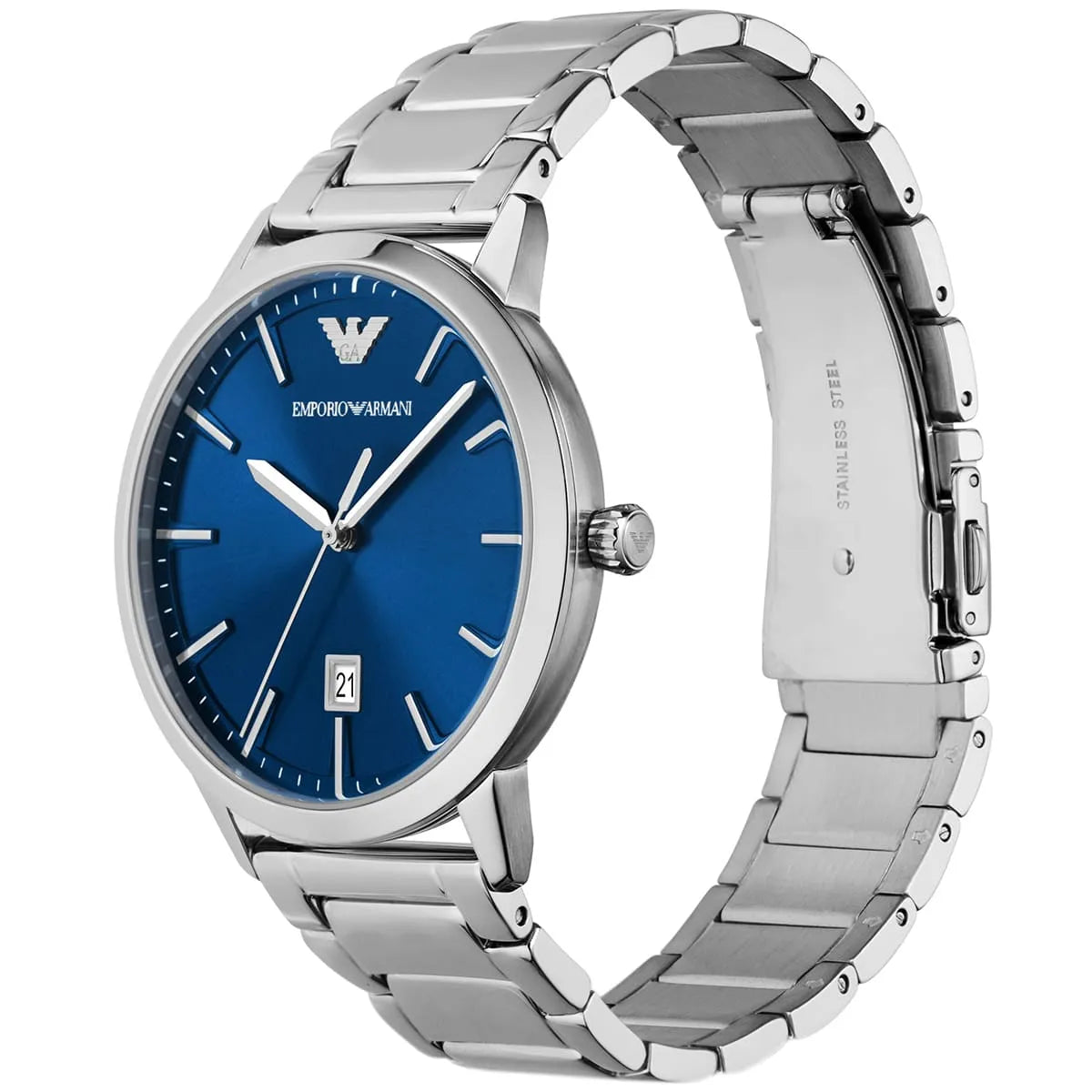 Emporio Armani Ruggero Quartz Blue Dial Stainless Steel Watch (AR11311)