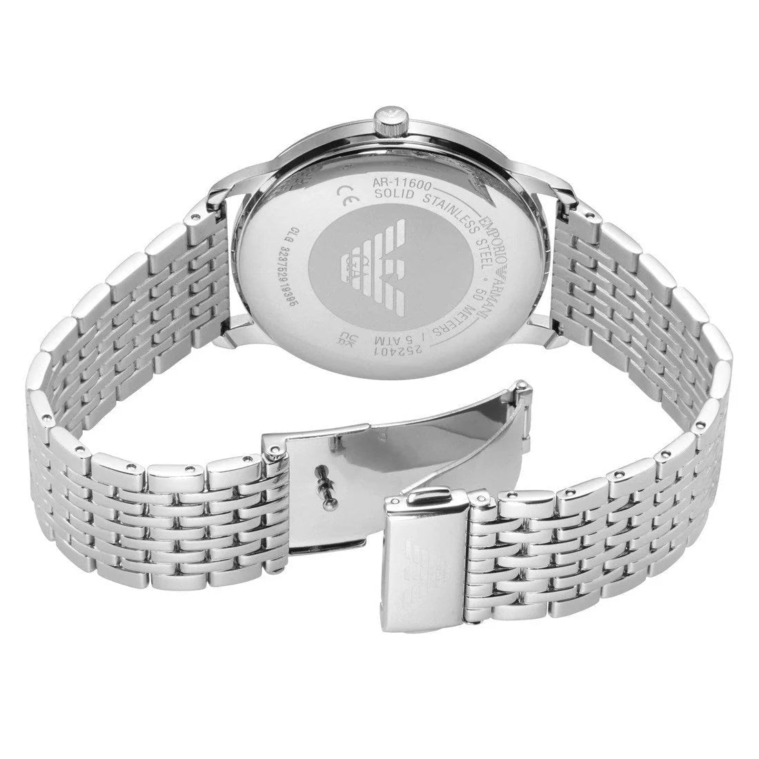 Emporio Armani Luigi Quartz Black Dial Stainless Steel Watch (AR11600)