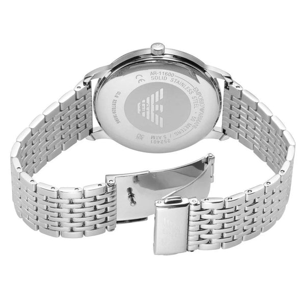 Emporio Armani Luigi Quartz Black Dial Stainless Steel Watch (AR11600)