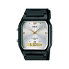 Casio AW-48HE-7AVDF Anadigi Dual Time Quartz White Dial Black Resin Watch