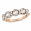 9ct Rose Gold Baguette Diamond Band 1102090 - Cassim & Co South Africa