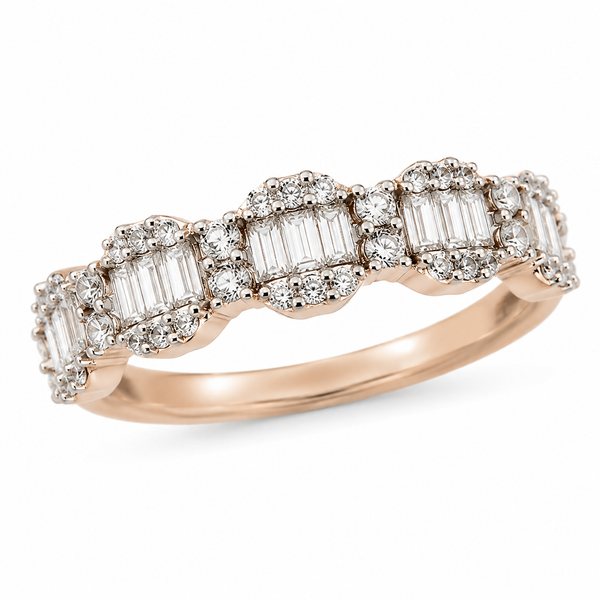 9ct Rose Gold Baguette Diamond Band 1102090