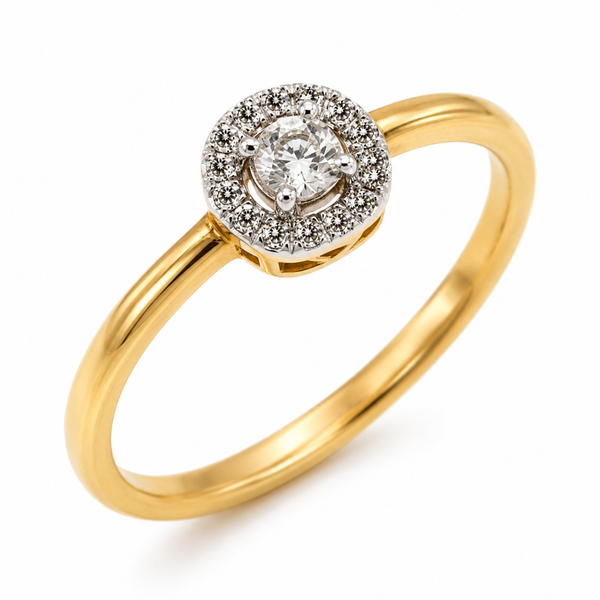 9ct Yellow Gold Round Cut Diamond Ring 1102113