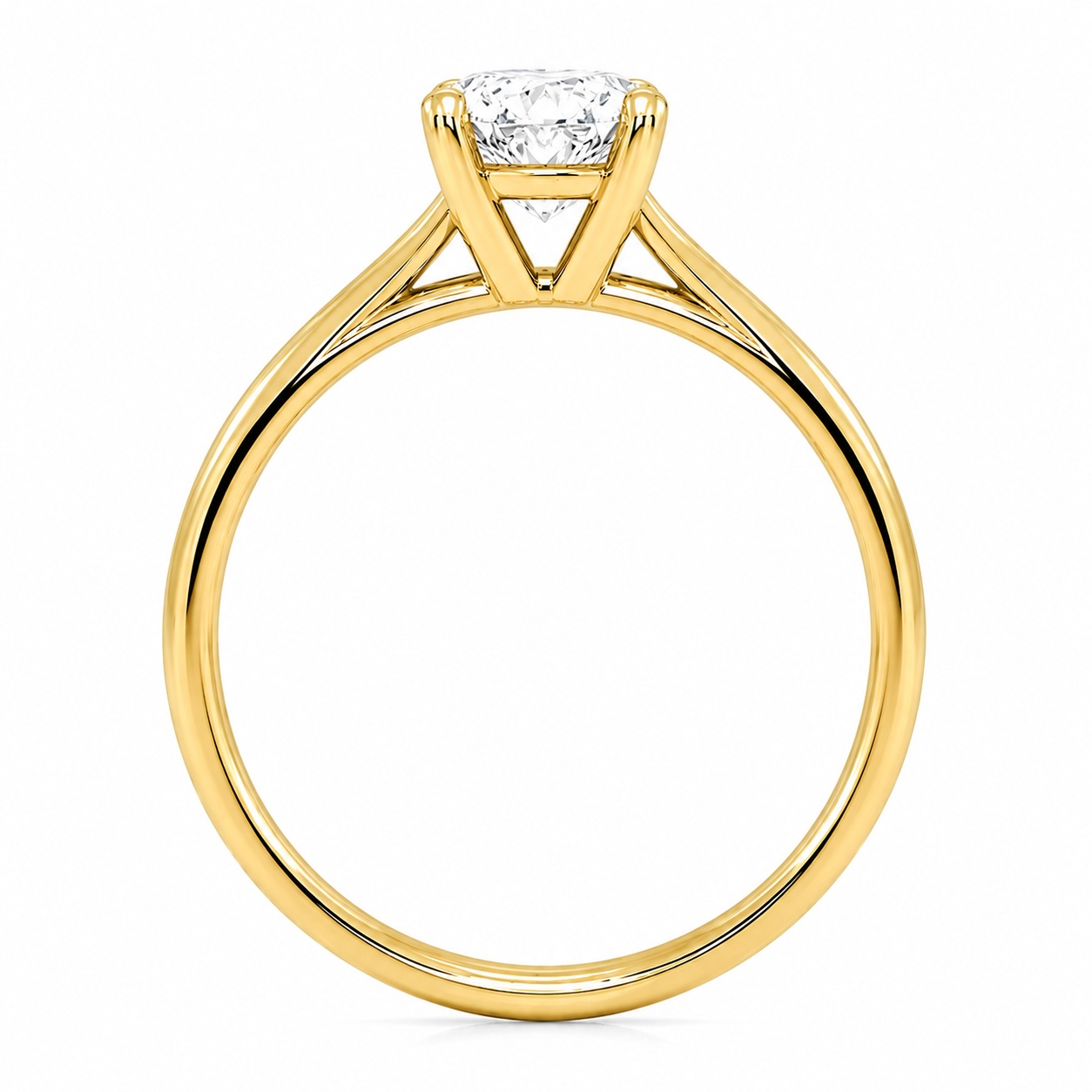 9ct Yellow Gold 1.00ct Oval Lab Grown Diamond Solitaire Engagement Ring (LR7) - Cassim & Co South Africa