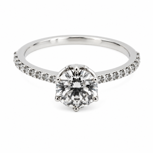 18k White Gold 6 Claw Diamond Engagement Ring 1102142