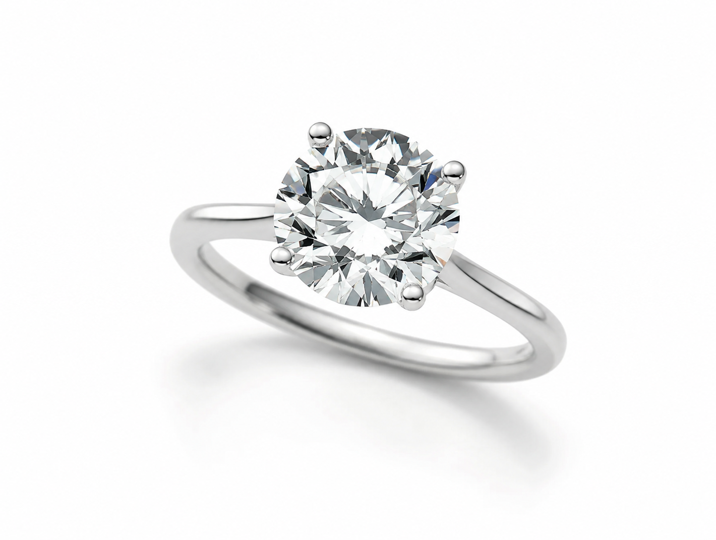 9ct White Gold 1ct Round Lab Grown Diamond Ring