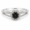 9ct White Gold Black Diamond Solitaire Ring 1102264