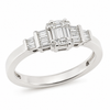 9ct White Gold Baguette Diamond Engagement Ring 1102297 - Cassim & Co South Africa