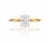 9ct yellow gold solitaire ring with 1.00ct oval lab-grown diamond, front view