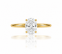 9ct yellow gold solitaire ring with 1.00ct oval lab-grown diamond, front view