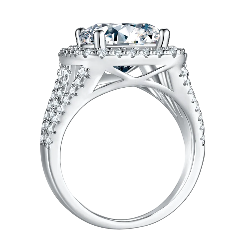 5ct Round Halo Moissanite Ring – M17G - Cassim & Co South Africa