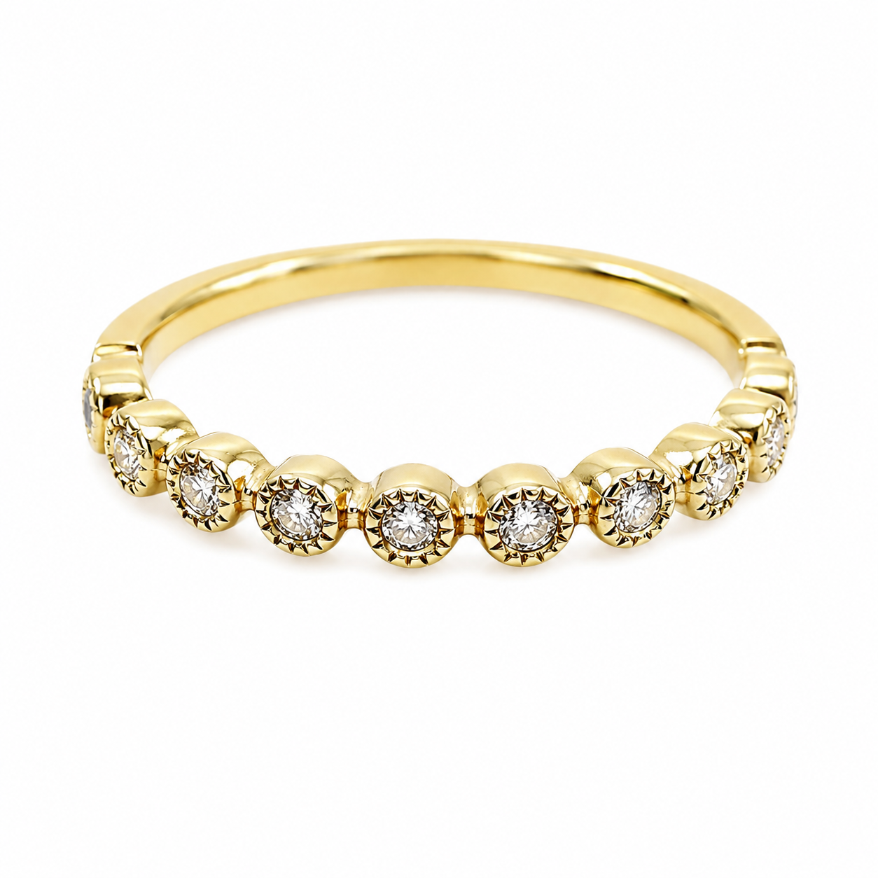 9ct Yellow Round Cut Diamond Band 1102218