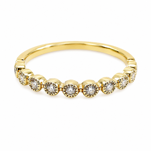 9ct Yellow Round Cut Diamond Band 1102218