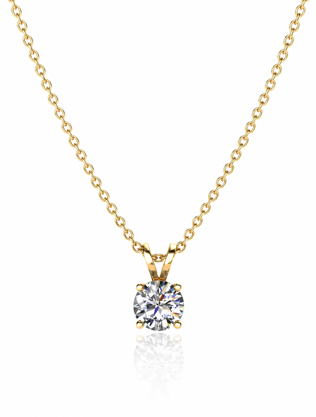 9ct Gold 0.76ct Round Lab Grown Diamond Pendant