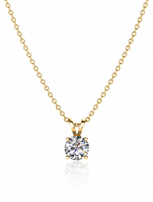 9ct Gold 0.76ct Round Lab Grown Diamond Pendant