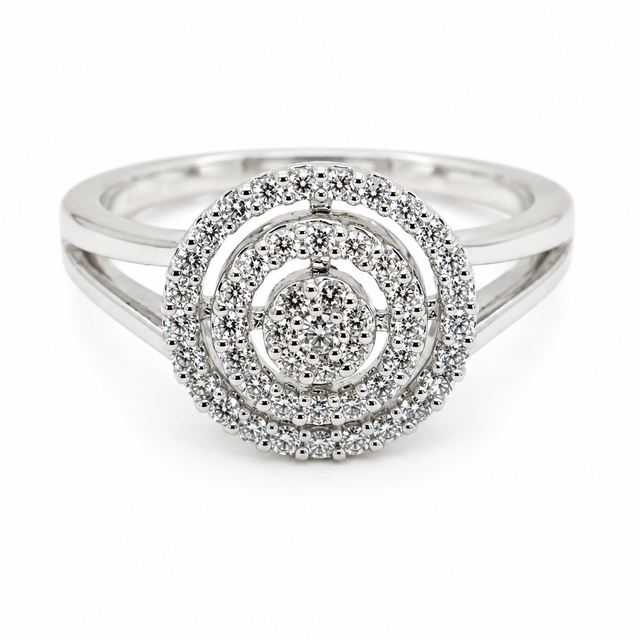 9ct White Gold Round Halo Diamond Ring 1102269