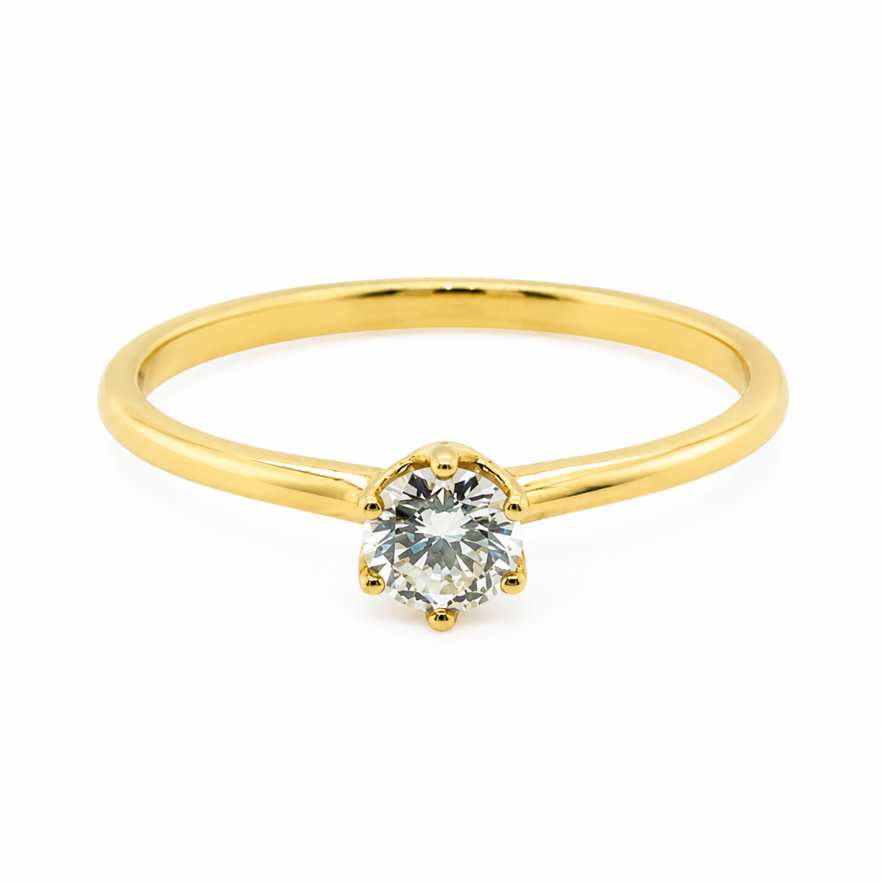 18k Yellow Gold Halo Solitaire Diamond Engagement Ring 1102211