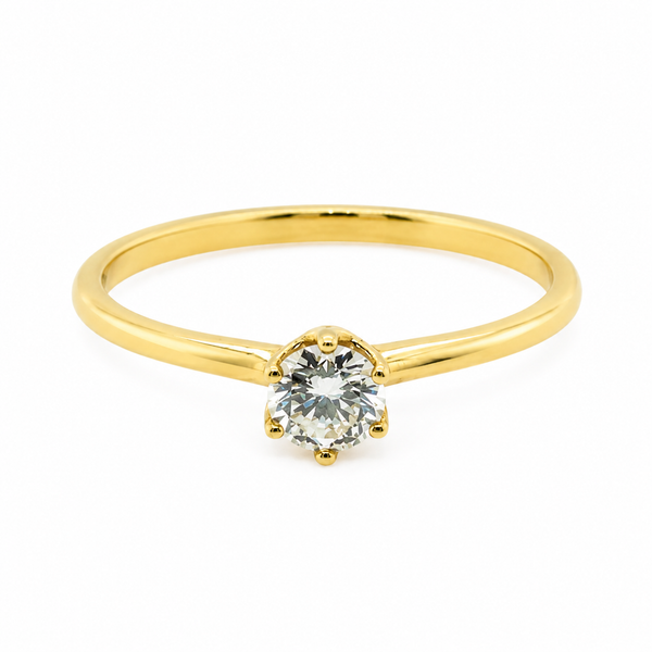 18k Yellow Gold Halo Solitaire Diamond Engagement Ring 1102211