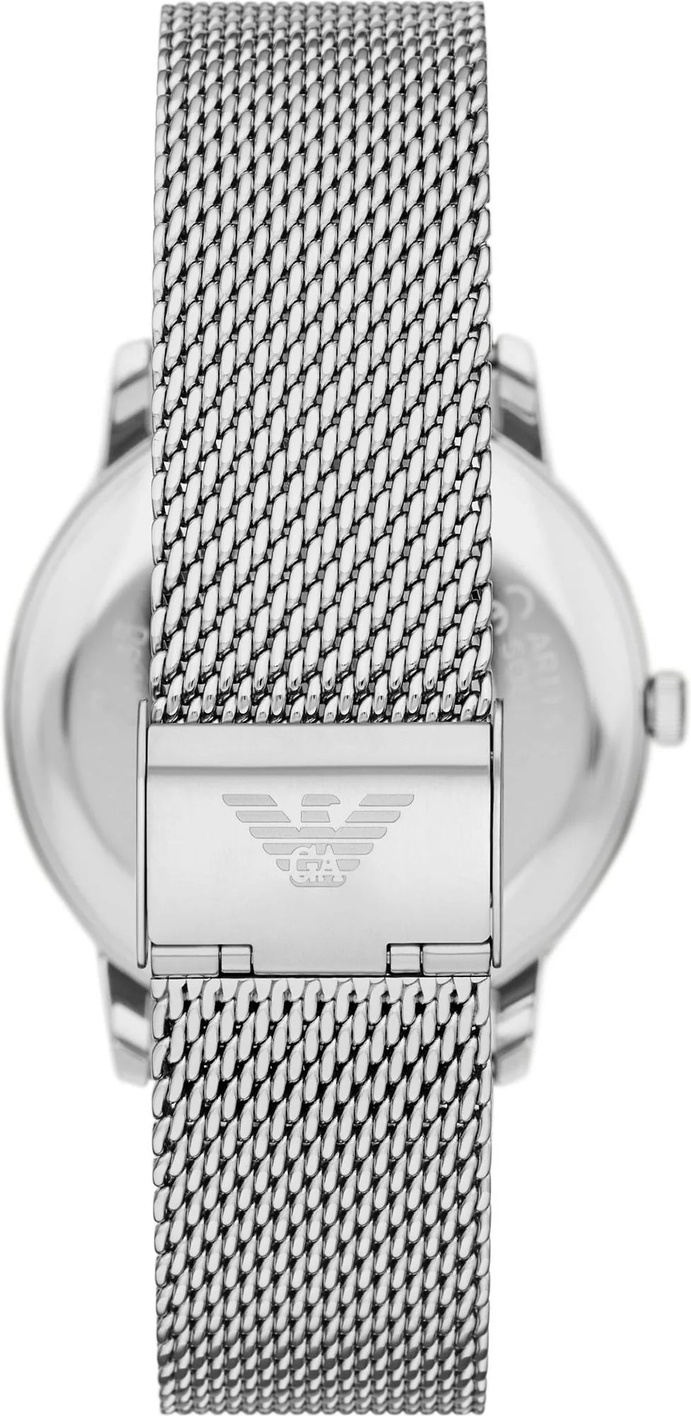 Emporio Armani Minimalist Quartz Blue Sunray Dial Stainless Steel Mesh Watch 42mm (AR11571)