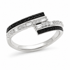 9ct White Gold Baguette & Round Black Diamond Band 1102282 - Cassim & Co South Africa