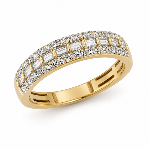 9ct Yellow Gold Halo Diamond Band 1102086
