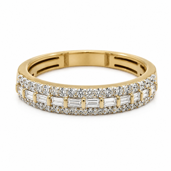 9ct Yellow Gold Halo Diamond Band 1102086
