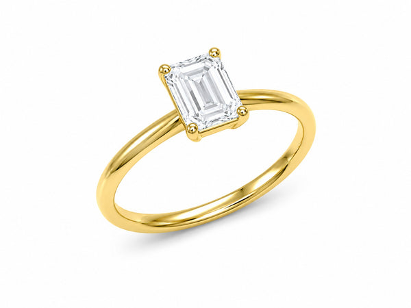 9ct Yellow Gold 1ct Emerald Lab Grown Diamond Ring - Cassim & Co South Africa