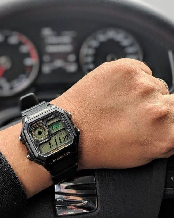 Casio AE-1200WH World Time Digital Quartz Black Resin Watch (AE-1200WH-1BVDF)