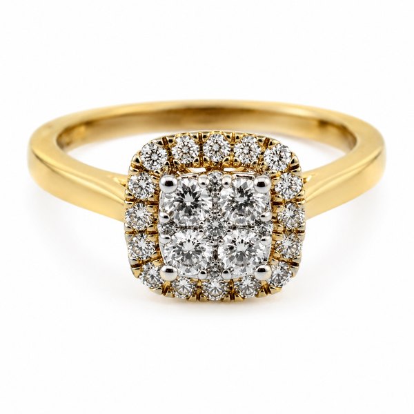9ct Rose Gold Cushion Diamond Engagement Ring 1101946