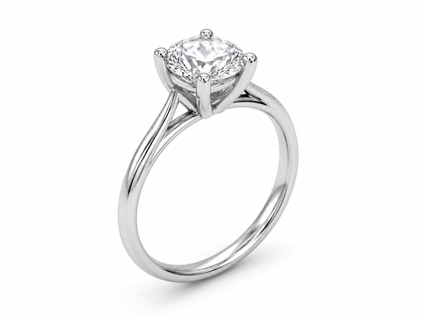 9ct White Gold 1ct Round Lab Grown Diamond Ring