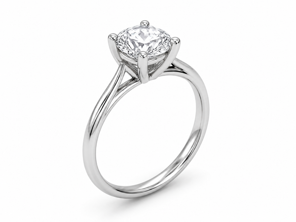 9ct White Gold 1ct Round Lab Grown Diamond Ring