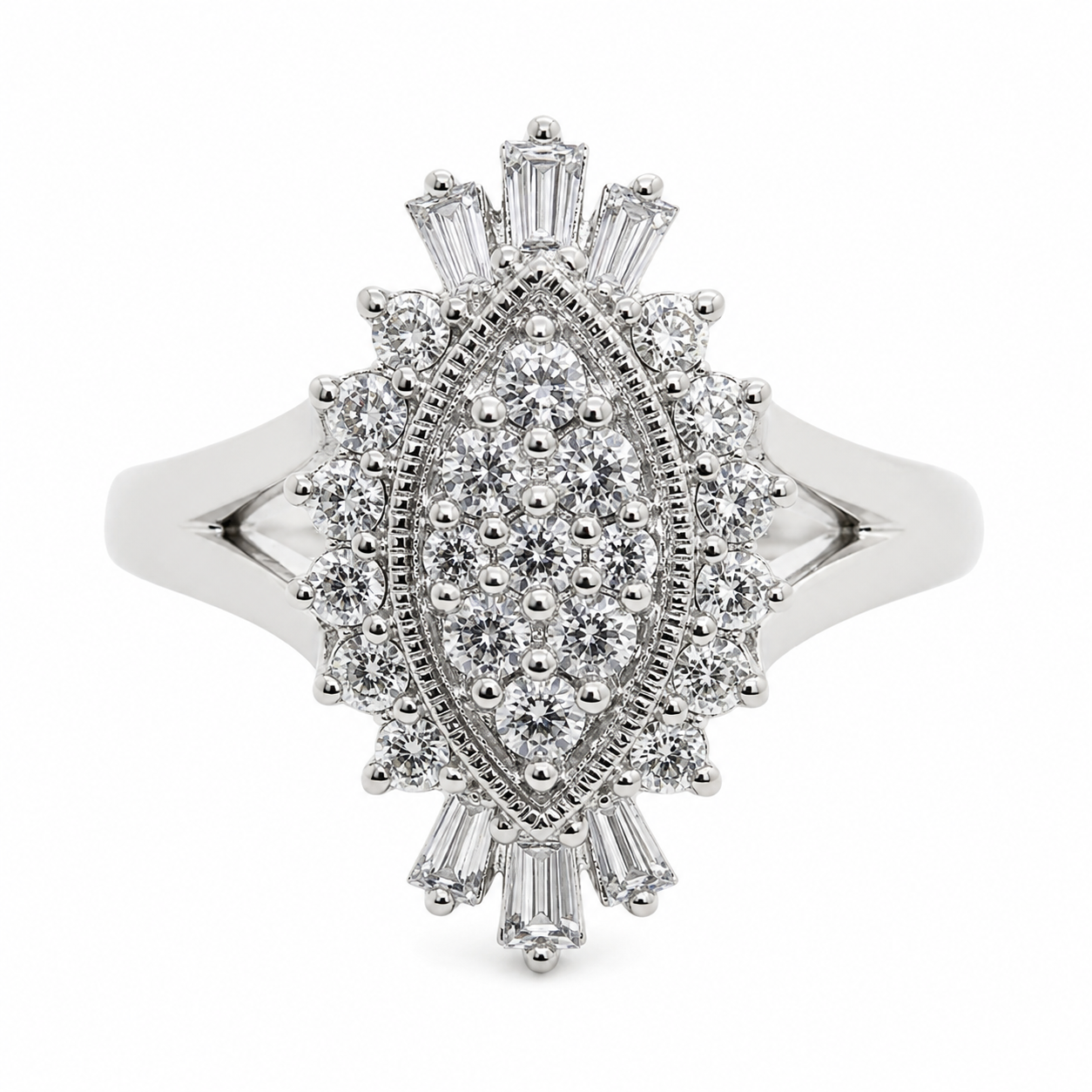 9ct White Gold Vintage Diamond Ring 1102199