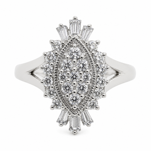 9ct White Gold Vintage Diamond Ring 1102199